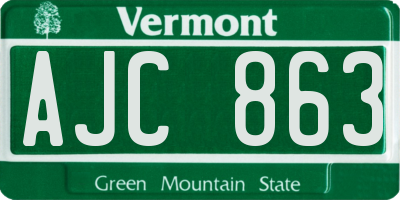 VT license plate AJC863