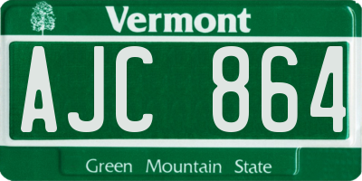 VT license plate AJC864