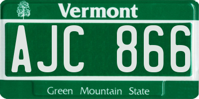 VT license plate AJC866