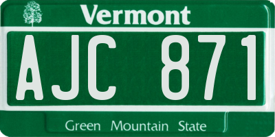 VT license plate AJC871