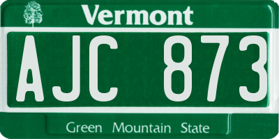 VT license plate AJC873