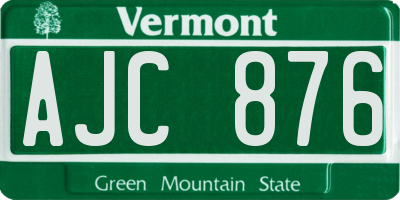 VT license plate AJC876