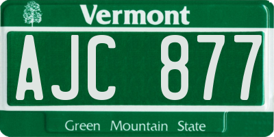 VT license plate AJC877