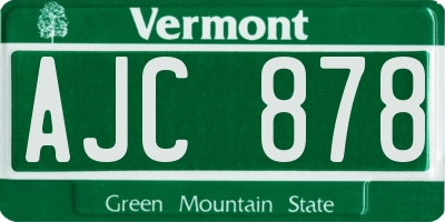 VT license plate AJC878