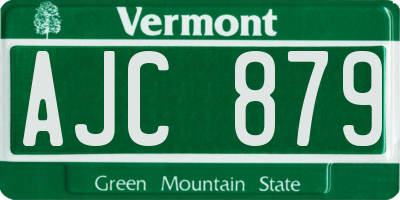 VT license plate AJC879