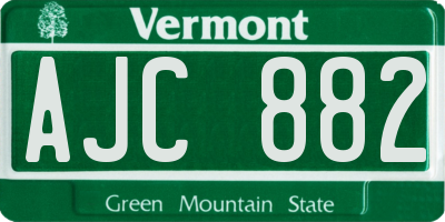 VT license plate AJC882