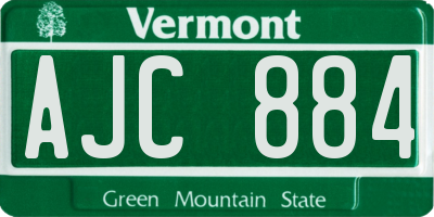 VT license plate AJC884