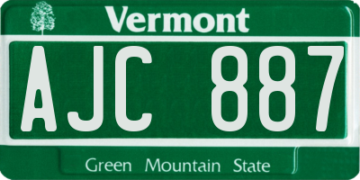 VT license plate AJC887
