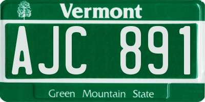 VT license plate AJC891