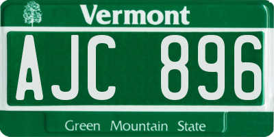 VT license plate AJC896