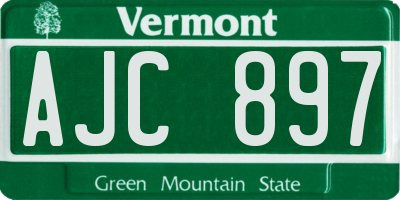 VT license plate AJC897