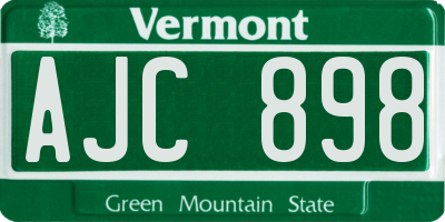 VT license plate AJC898