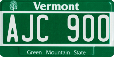 VT license plate AJC900