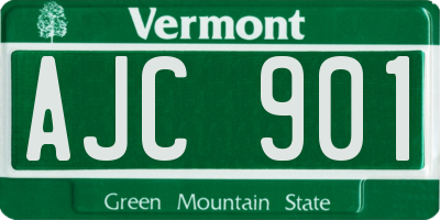 VT license plate AJC901