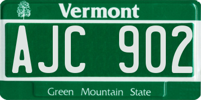 VT license plate AJC902