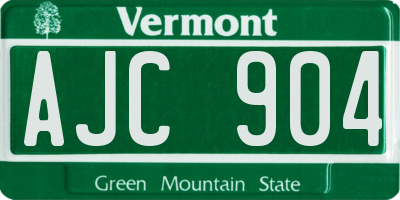 VT license plate AJC904
