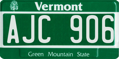 VT license plate AJC906