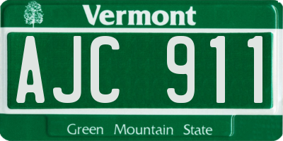 VT license plate AJC911