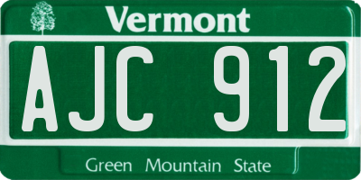 VT license plate AJC912