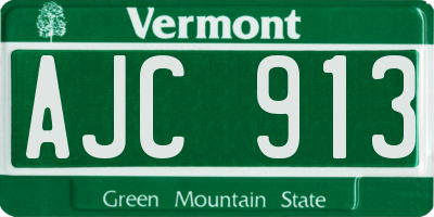 VT license plate AJC913