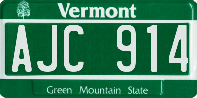 VT license plate AJC914