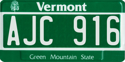 VT license plate AJC916