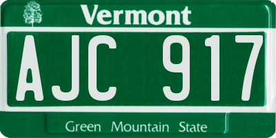 VT license plate AJC917