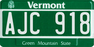 VT license plate AJC918