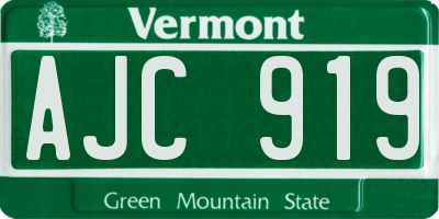 VT license plate AJC919