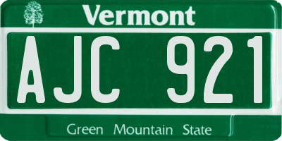 VT license plate AJC921