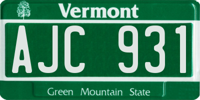 VT license plate AJC931