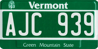VT license plate AJC939