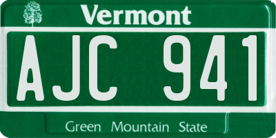 VT license plate AJC941