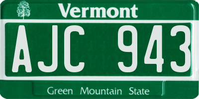 VT license plate AJC943
