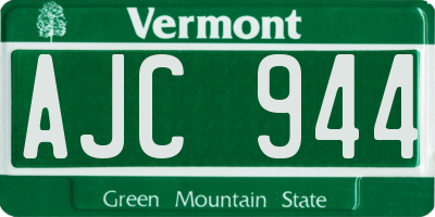 VT license plate AJC944