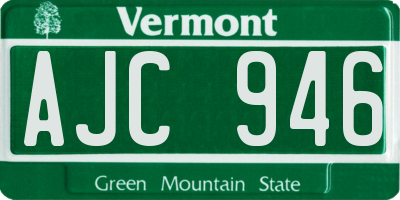 VT license plate AJC946