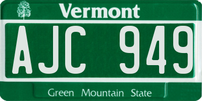 VT license plate AJC949