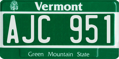 VT license plate AJC951