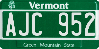 VT license plate AJC952