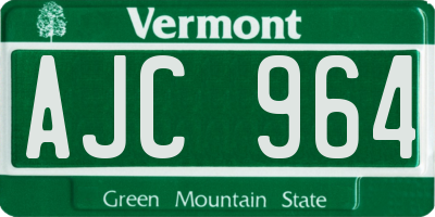 VT license plate AJC964