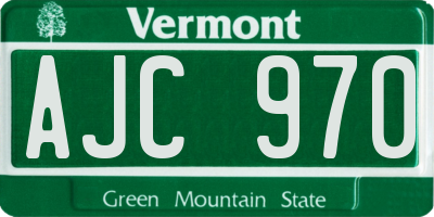 VT license plate AJC970