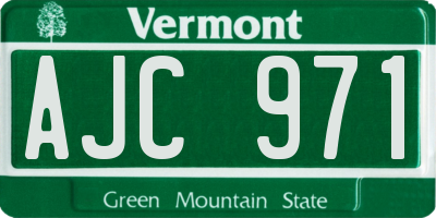 VT license plate AJC971