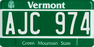 VT license plate AJC974