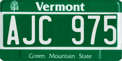 VT license plate AJC975