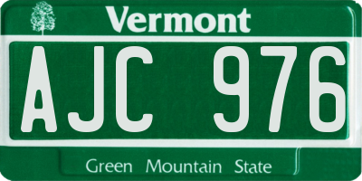 VT license plate AJC976