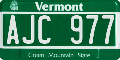 VT license plate AJC977