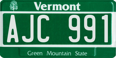 VT license plate AJC991