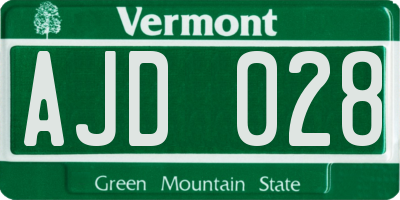 VT license plate AJD028