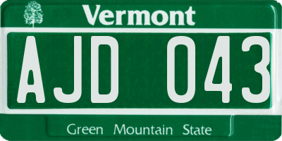 VT license plate AJD043