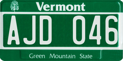 VT license plate AJD046